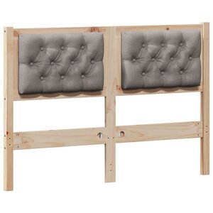 vidaXL Tête de lit Autre Marron et taupe 135 cm Bois massif en pin