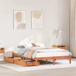 vidaXL Cadre de lit sans matelas cire marron 120x190cm bois pin massif