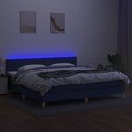 vidaXL Sommier à lattes de lit et matelas et LED Bleu 200x200 cm Tissu