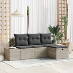 vidaXL Ensemble de canapé de jardin 4 Pièces Gris clair 55 x 62 x 69 cm