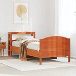 vidaXL Cadre de lit sans matelas cire marron 100x200cm bois pin massif