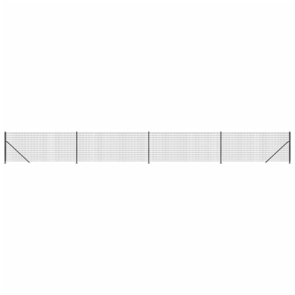 vidaXL Clôture en treillis métallique avec bride anthracite 1x10 m