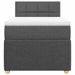 vidaXL Sommier à lattes de lit avec matelas Gris foncé 100x200cm Tissu