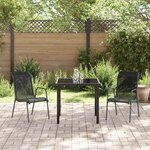 vidaXL Ensemble de salle à manger pour jardin 3 Pièces Noir
