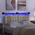 vidaXL Tête de lit suspendue Avec lumière LED Crème Simili cuir