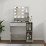 vidaXL Coiffeuse avec LED Gris béton 86 5x35x136 cm