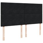 vidaXL Sommier à lattes de lit et matelas Noir 200x200 cm Velours