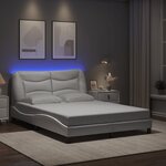 vidaXL Cadre de lit avec LED sans matelas blanc 140x200 cm