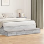 Tiroirs de lit vidaXL Gris Sonoma 140x36 5x16 5 cm en bois d'ingénierie