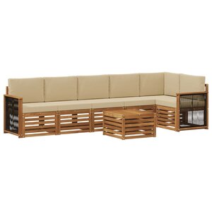 vidaXL Ensemble de canapés d'extérieur 6 pc Naturel
