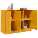 vidaXL Buffet jaune moutarde 99x39x73 cm acier