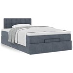 vidaXL Lit ottoman avec matelas gris foncé 120x190 cm velours