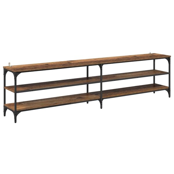 vidaXL Meuble TV Bois Ancien 200 x 30 x 50 cm Bois d'ingénierie et fer
