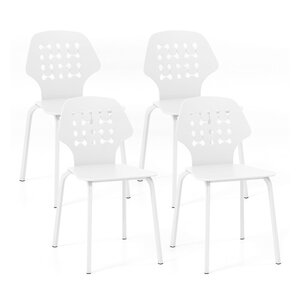 Lot de 4 chaises de salle à manger 44 x 53 x 86 cm confort amélioré design moderne en métal blanc 20_0012587