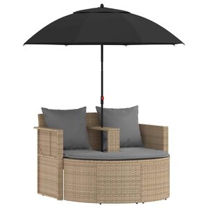 vidaXL Canapé de jardin 8 Pièces Beige et Gris clair polyrotin