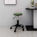 Vidaxl chaise pivotante de bureau vert foncé velours