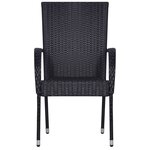 vidaXL Ensemble à manger de jardin 7 Pièces Noir