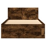 vidaXL Cadre de lit tête de lit chêne fumé 75x190 cm bois ingénierie