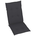 vidaXL Chaises de jardin lot de 2 et coussins anthracite Bois de teck
