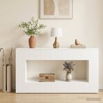 vidaXL Table console Blanc Brillant 155 x 29 x 74 cm Bois d’ingénierie