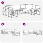 vidaXL Ensemble de canapés d'extérieur 9 Pièces Blanc et anthracite