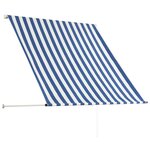 vidaXL Auvent rétractable 150x150 cm Bleu et blanc