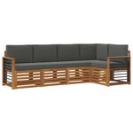 vidaXL Ensemble de canapés d'extérieur 5 pc Naturel et Anthracite