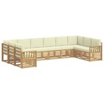 vidaXL Ensemble de canapés d'extérieur 7 pc Blanc et Crème Polyester