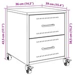 vidaXL Tables de chevet 2 Pièces noir 36x39x43 5 cm acier