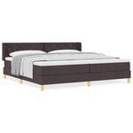 vidaXL Lit à ressorts Marron foncé et Blanc 200 x 200 cm Tissu