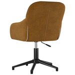Chaise fauteuil siège pivotante de bureau informatique étude velours brun 02_0024148