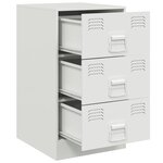 vidaXL Table de chevet blanc 34 5x39x62 cm acier