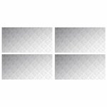 vidaXL Plaques à damier 4 Pièces Argent 100 x 50 cm Aluminium