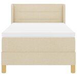 vidaXL Lit à Ressorts avec matelas Crème 90 x 190 cm tissu