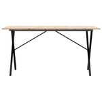 vidaXL Table à manger cadre en X 160x80x75 cm bois de pin massif fonte