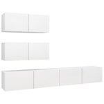 vidaXL Ensemble de meubles TV 4 Pièces Blanc Bois d'ingénierie