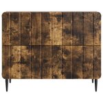 vidaXL Cabinet de chevet avec tiroir Chêne fumé 62 x 34 5 x 49 5 cm
