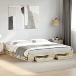 vidaXL Cadre de lit avec tiroirs sans matelas chêne sonoma 200x200 cm