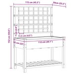 vidaXL Cache-pot de jardin avec étagère Beige 115 x 60.5 x 153 cm