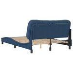 vidaXL Cadre de lit avec LED sans matelas Hvar bleu 140x190 cm tissu