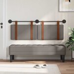vidaXL Tête de lit suspendue Avec lumière LED Taupe PU antique