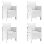 vidaXL Ensemble repas jardin blanc en poly rotin 5 pièces