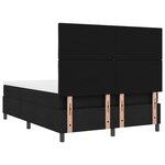 vidaXL Lit à ressorts avec matelas et lumière LED en noir  140 x 200 cm en tissu