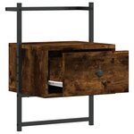 vidaXL Table de chevet murale 2 Pièces chêne fumé 35x30x51 cm
