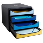 Module De Classement Big Box 4 Tiroirs Bee Blue - Couleurs Assorties - Exacompta