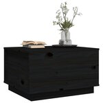 vidaXL Table basse Noir 60x50x35 cm Bois massif de pin