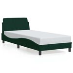 vidaXL Cadre de lit Dover vert foncé 90x200 cm velours