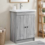 vidaXL Armoire sous évier de salle de bain Sonoma gris