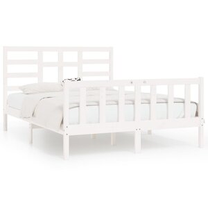vidaXL Cadre de lit sans matelas blanc 160x200 cm bois de pin massif