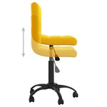 vidaXL Chaise pivotante de bureau Jaune moutarde Velours
